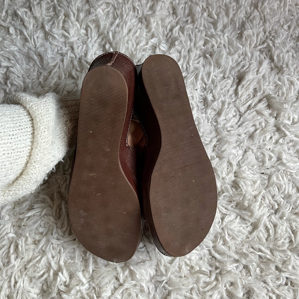 Cole‎ Haan country brown leather wedge sandals - Picture 7 of 8